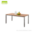 304 # acero inoxidable con muebles de madera de teca